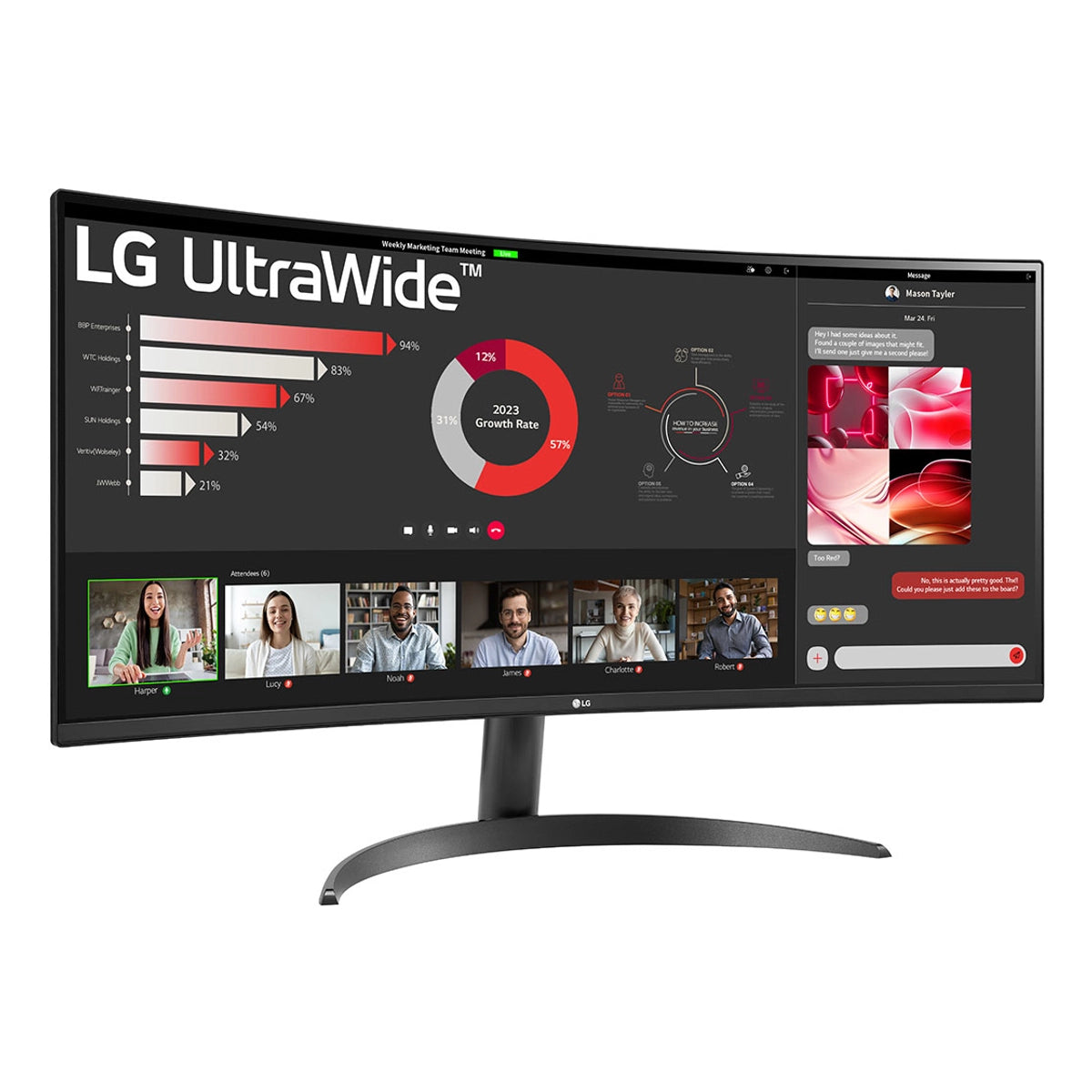 LG 34WR50QK-B, 86.4 cm (34"), 3440 x 1440 pixels, Wide Quad HD, 5 ms, Black