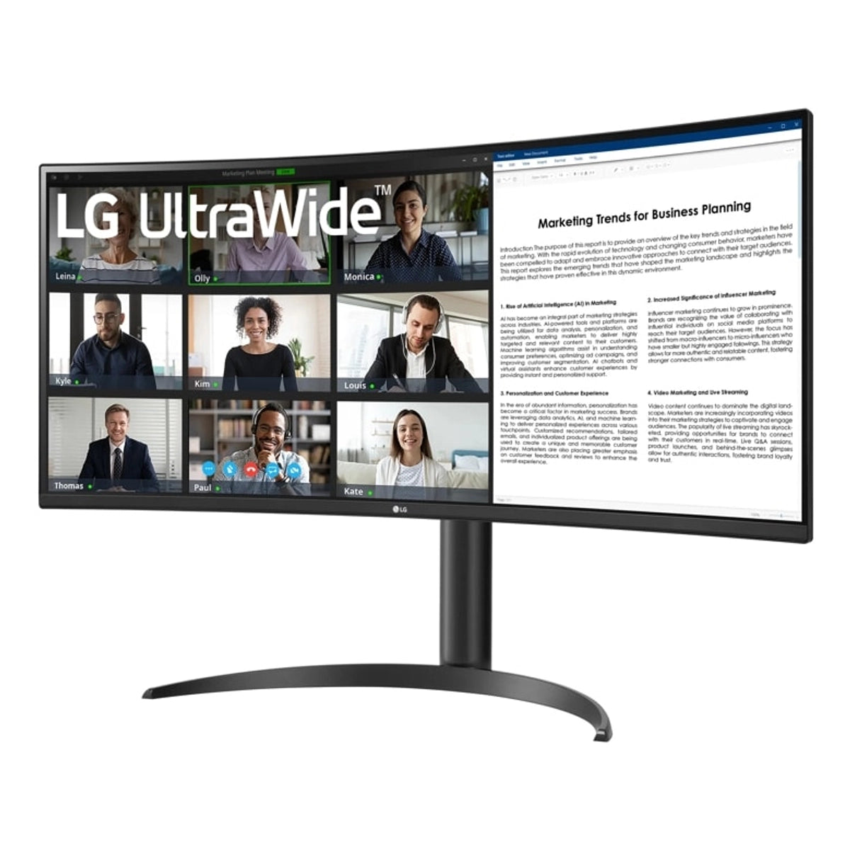 LG 34WR55QK-B, 86.4 cm (34"), 3440 x 1440 pixels, Wide Quad HD, 5 ms, Black