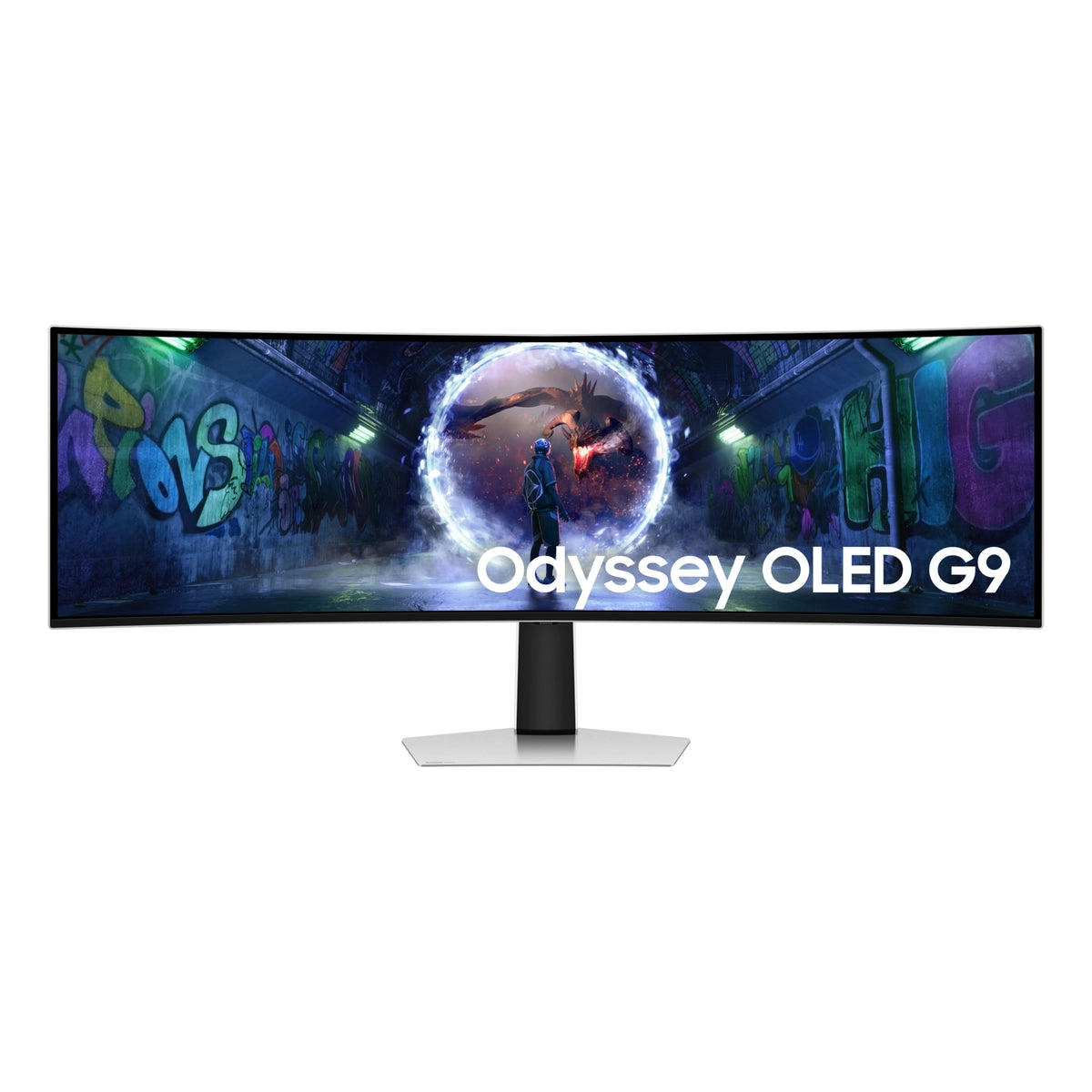 Samsung 49" Odyssey OLED G93SD DQHD, 240Hz Gaming Monitor, 124.5 cm (49"), 5120 x 1440 pixels, Dual QHD, OLED, 0.03 ms, Silver