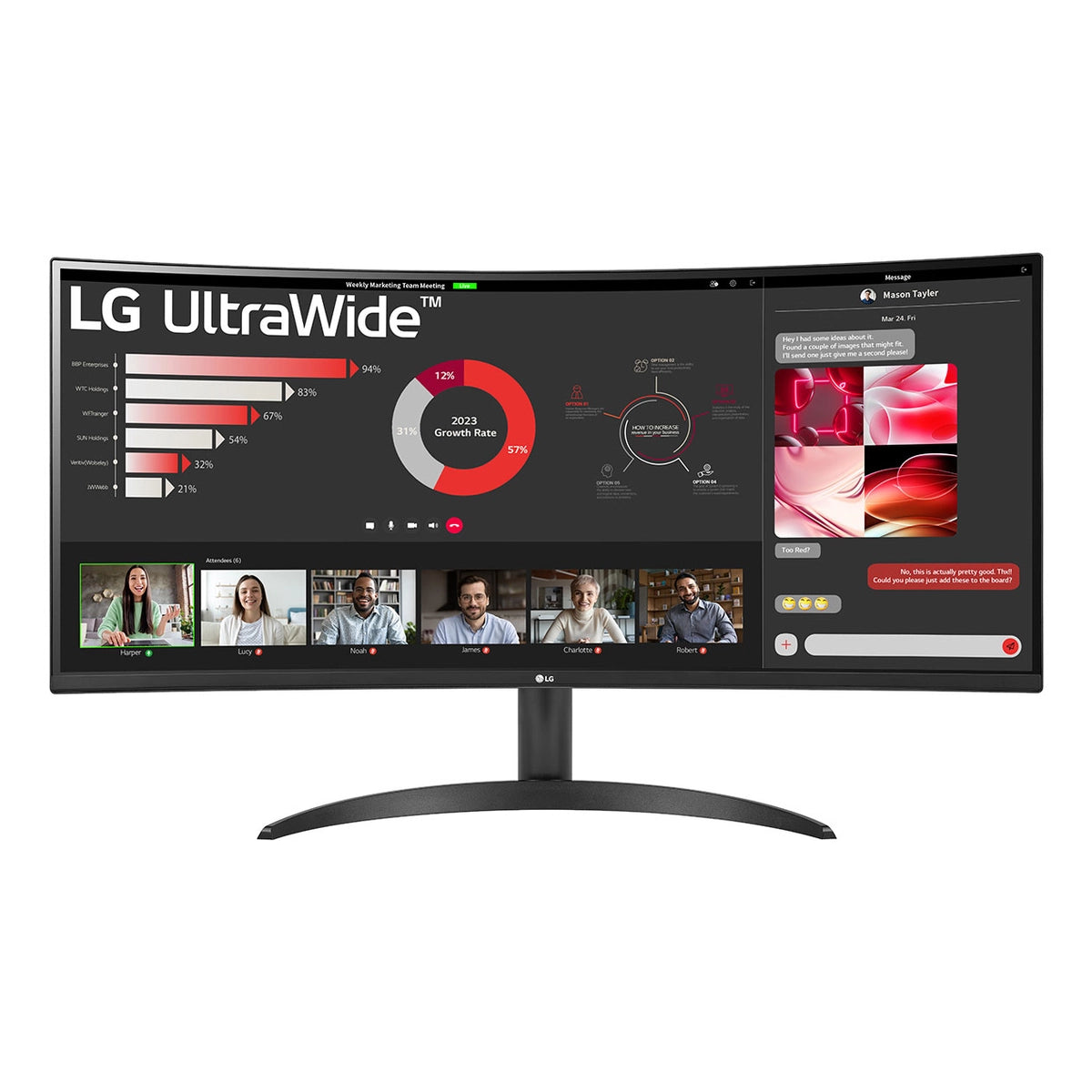 LG 34WR50QK-B, 86.4 cm (34"), 3440 x 1440 pixels, Wide Quad HD, 5 ms, Black