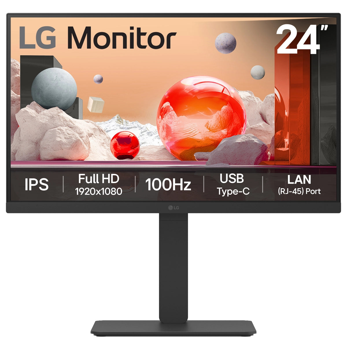 LG 24BA750-B, 60.5 cm (23.8"), 1920 x 1080 pixels, Full HD, LCD, 5 ms, Black
